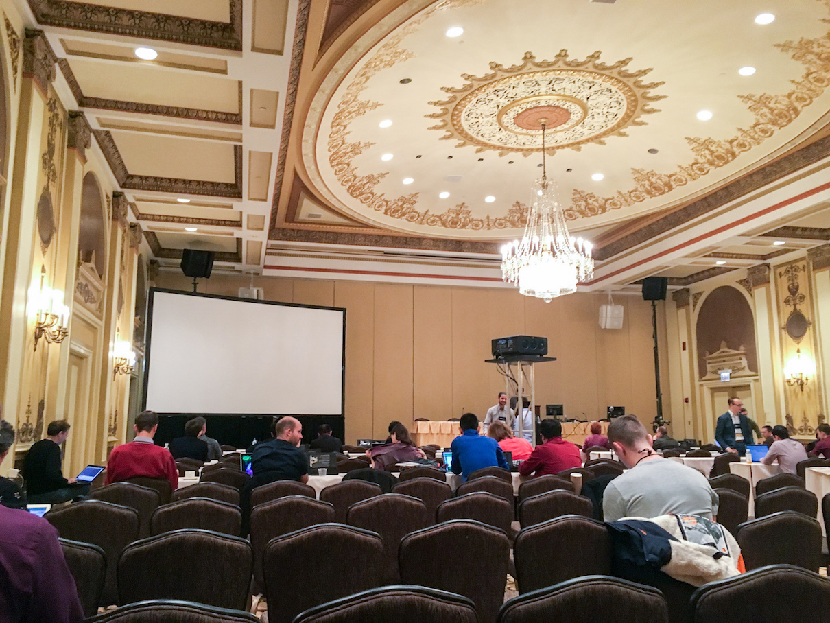 State ballroom in the Palmer House Hilton, hosting the VizSec Symposium<